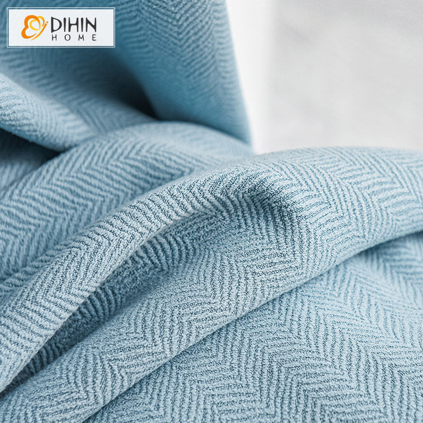 DIHIN HOME Modern Blue Color Jacquard,Blackout Grommet Window Curtain for Living Room ,52x63-inch,1 Panel Roman Shades Curtains Window Blinds custom curtains blackout curtains curtains for living room sheer curtains curtain fabric linen curtains kitchen curtains velvet curtains pinch pleat curtains bay window curtains outdoor curtains pleated curtains floral curtains dining room curtains kitchen valances drapes for bedroom patio curtains nursery curtains grommet curtains