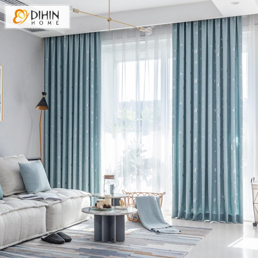 DIHIN HOME Modern Blue Color Small Triangle Pattern Printed Curtain,Blackout Curtains Grommet Window Curtain for Living Room ,52x84-inch,1 Panel Roman Shades Curtains Window Blinds custom curtains blackout curtains curtains for living room sheer curtains curtain fabric linen curtains kitchen curtains velvet curtains pinch pleat curtains bay window curtains outdoor curtains pleated curtains floral curtains dining room curtains kitchen valances drapes for bedroom patio curtains nursery curtains grommet curtai