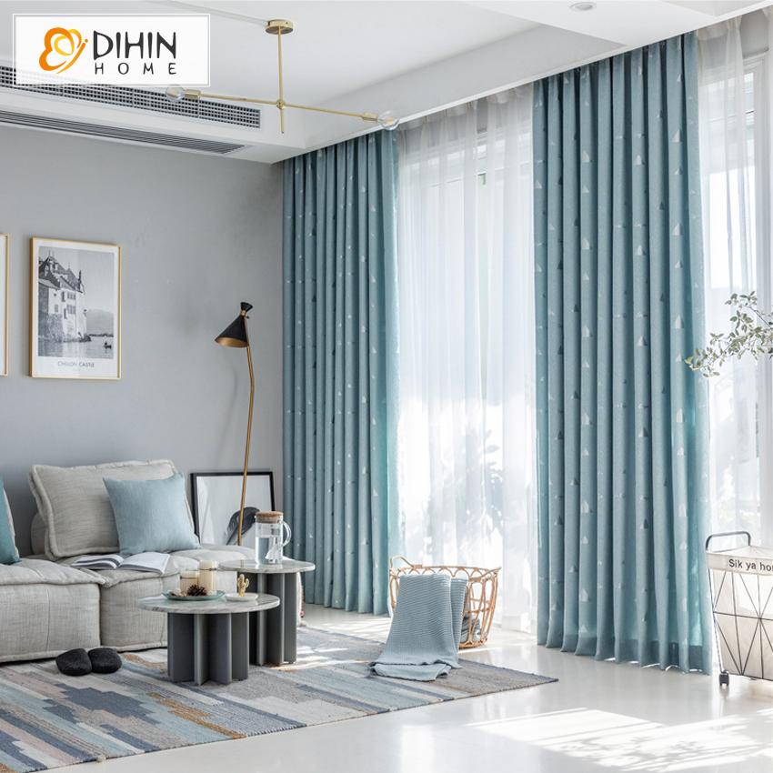 DIHIN HOME Modern Blue Color Small Triangle Pattern Printed Curtain,Blackout Curtains Grommet Window Curtain for Living Room ,52x84-inch,1 Panel Roman Shades Curtains Window Blinds custom curtains blackout curtains curtains for living room sheer curtains curtain fabric linen curtains kitchen curtains velvet curtains pinch pleat curtains bay window curtains outdoor curtains pleated curtains floral curtains dining room curtains kitchen valances drapes for bedroom patio curtains nursery curtains grommet curtai