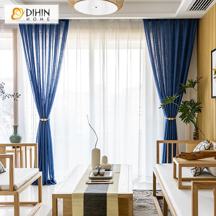 DIHIN HOME Modern Blue Day Curtain ,Sheer Curtain, Grommet Window Curtain for Living Room ,52x63-inch,1 Panel Roman Shades Curtains Window Blinds custom curtains blackout curtains curtains for living room sheer curtains curtain fabric linen curtains kitchen curtains velvet curtains pinch pleat curtains bay window curtains outdoor curtains pleated curtains floral curtains dining room curtains kitchen valances drapes for bedroom patio curtains nursery curtains grommet curtains