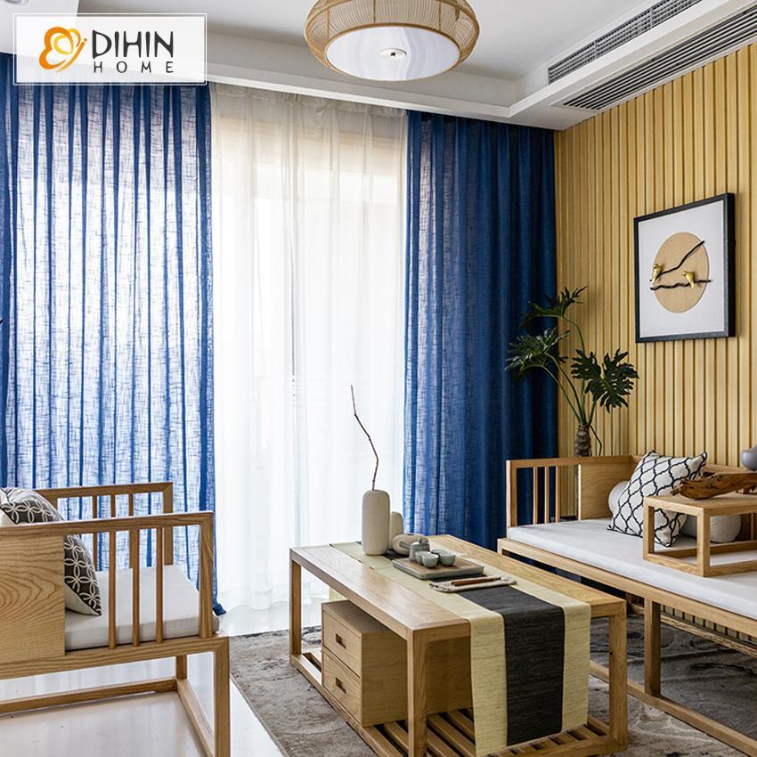 DIHIN HOME Modern Blue Day Curtain ,Sheer Curtain, Grommet Window Curtain for Living Room ,52x63-inch,1 Panel Roman Shades Curtains Window Blinds custom curtains blackout curtains curtains for living room sheer curtains curtain fabric linen curtains kitchen curtains velvet curtains pinch pleat curtains bay window curtains outdoor curtains pleated curtains floral curtains dining room curtains kitchen valances drapes for bedroom patio curtains nursery curtains grommet curtains