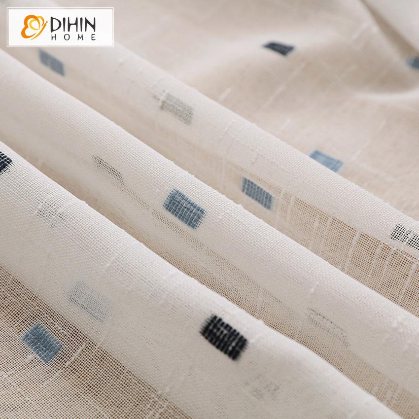 DIHIN HOME Modern Blue Dots Embroidered,Sheer Curtain, Grommet Window Curtain for Living Room ,52x63-inch,1 Panel Roman Shades Curtains Window Blinds custom curtains blackout curtains curtains for living room sheer curtains curtain fabric linen curtains kitchen curtains velvet curtains pinch pleat curtains bay window curtains outdoor curtains pleated curtains floral curtains dining room curtains kitchen valances drapes for bedroom patio curtains nursery curtains grommet curtains