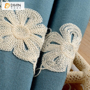 DIHIN HOME Modern Blue Embroidered Customized Curtains,Blackout Grommet Window Curtain for Living Room ,52x63-inch,1 Panel Roman Shades Curtains Window Blinds custom curtains blackout curtains curtains for living room sheer curtains curtain fabric linen curtains kitchen curtains velvet curtains pinch pleat curtains bay window curtains outdoor curtains pleated curtains floral curtains dining room curtains kitchen valances drapes for bedroom patio curtains nursery curtains grommet curtains