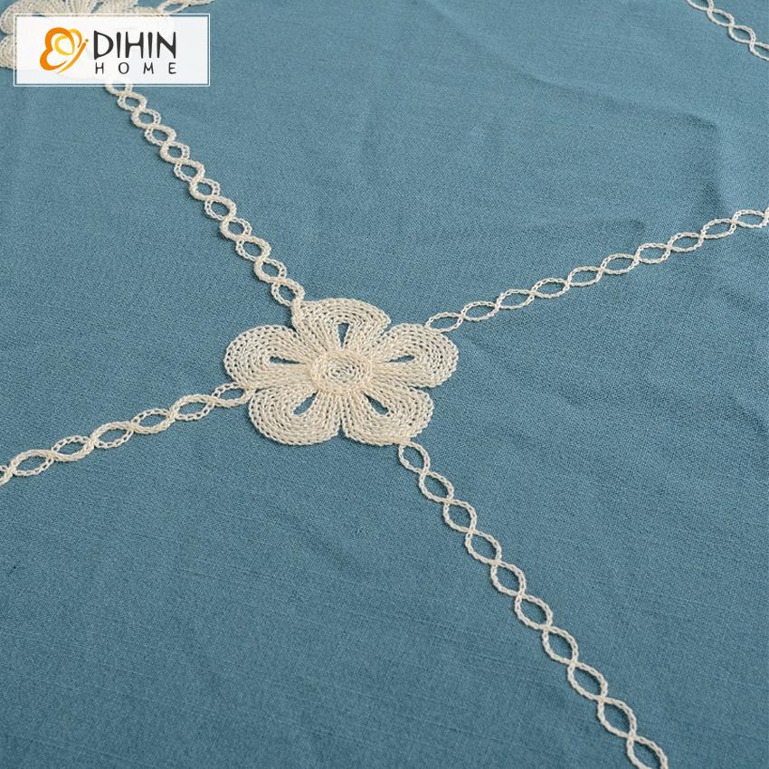 DIHIN HOME Modern Blue Embroidered Customized Curtains,Blackout Grommet Window Curtain for Living Room ,52x63-inch,1 Panel Roman Shades Curtains Window Blinds custom curtains blackout curtains curtains for living room sheer curtains curtain fabric linen curtains kitchen curtains velvet curtains pinch pleat curtains bay window curtains outdoor curtains pleated curtains floral curtains dining room curtains kitchen valances drapes for bedroom patio curtains nursery curtains grommet curtains
