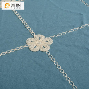 DIHIN HOME Modern Blue Embroidered Customized Curtains,Blackout Grommet Window Curtain for Living Room ,52x63-inch,1 Panel Roman Shades Curtains Window Blinds custom curtains blackout curtains curtains for living room sheer curtains curtain fabric linen curtains kitchen curtains velvet curtains pinch pleat curtains bay window curtains outdoor curtains pleated curtains floral curtains dining room curtains kitchen valances drapes for bedroom patio curtains nursery curtains grommet curtains