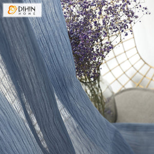 DIHIN HOME Modern Blue Folds Striped Sheer Curtains,Grommet Window Curtain for Living Room ,52x63-inch,1 Panel Roman Shades Curtains Window Blinds custom curtains blackout curtains curtains for living room sheer curtains curtain fabric linen curtains kitchen curtains velvet curtains pinch pleat curtains bay window curtains outdoor curtains pleated curtains floral curtains dining room curtains kitchen valances drapes for bedroom patio curtains nursery curtains grommet curtains
