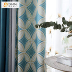 DIHIN HOME Modern Blue Geometric Spilced Curtain With Valance ,Blackout Curtains Grommet Window Curtain for Living Room ,52x84-inch,1 Panel Roman Shades Curtains Window Blinds custom curtains blackout curtains curtains for living room sheer curtains curtain fabric linen curtains kitchen curtains velvet curtains pinch pleat curtains bay window curtains outdoor curtains pleated curtains floral curtains dining room curtains kitchen valances drapes for bedroom patio curtains nursery curtains grommet curtains