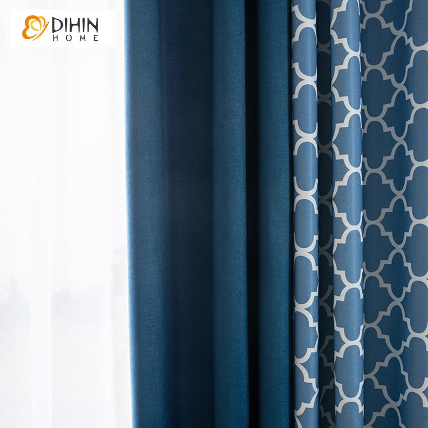 DIHIN HOME Modern Blue Geometry Printed,Blackout Curtains Grommet Window Curtain for Living Room ,52x63-inch,1 Panel Roman Shades Curtains Window Blinds custom curtains blackout curtains curtains for living room sheer curtains curtain fabric linen curtains kitchen curtains velvet curtains pinch pleat curtains bay window curtains outdoor curtains pleated curtains floral curtains dining room curtains kitchen valances drapes for bedroom patio curtains nursery curtains grommet curtains