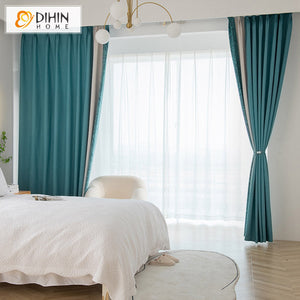 DIHIN HOME Modern Blue Jacquard,Blackout Grommet Window Curtain for Living Room ,52x63-inch,1 Panel Roman Shades Curtains Window Blinds custom curtains blackout curtains curtains for living room sheer curtains curtain fabric linen curtains kitchen curtains velvet curtains pinch pleat curtains bay window curtains outdoor curtains pleated curtains floral curtains dining room curtains kitchen valances drapes for bedroom patio curtains nursery curtains grommet curtains
