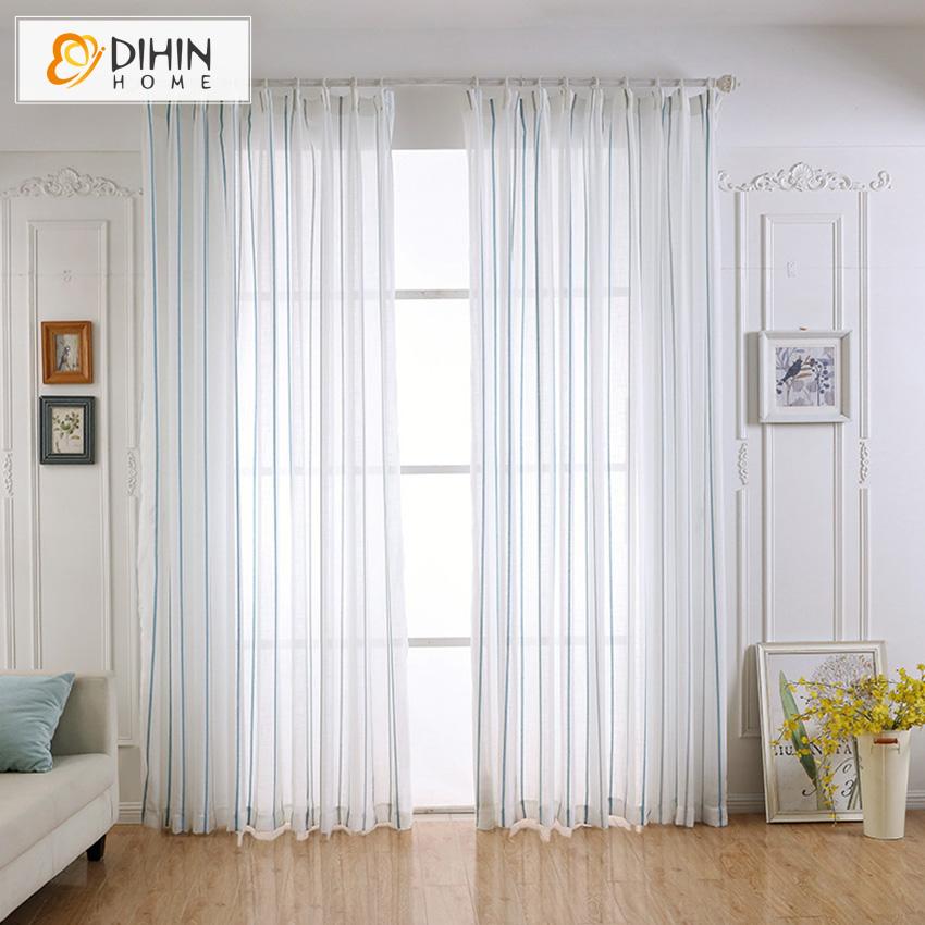 DIHIN HOME Modern Blue Striped Tulle ,Sheer Curtain, Grommet Window Curtain for Living Room ,52x63-inch,1 Panel Roman Shades Curtains Window Blinds custom curtains blackout curtains curtains for living room sheer curtains curtain fabric linen curtains kitchen curtains velvet curtains pinch pleat curtains bay window curtains outdoor curtains pleated curtains floral curtains dining room curtains kitchen valances drapes for bedroom patio curtains nursery curtains grommet curtains