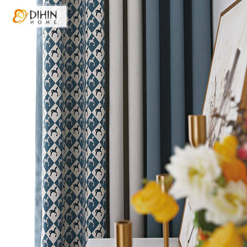 DIHIN HOME Modern British Style Jacquard,Blackout Grommet Window Curtain for Living Room ,52x63-inch,1 Panel Roman Shades Curtains Window Blinds custom curtains blackout curtains curtains for living room sheer curtains curtain fabric linen curtains kitchen curtains velvet curtains pinch pleat curtains bay window curtains outdoor curtains pleated curtains floral curtains dining room curtains kitchen valances drapes for bedroom patio curtains nursery curtains grommet curtains