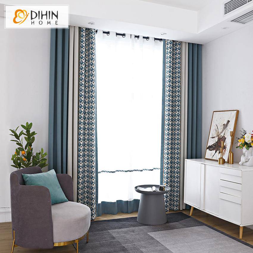 DIHIN HOME Modern British Style Jacquard,Blackout Grommet Window Curtain for Living Room ,52x63-inch,1 Panel Roman Shades Curtains Window Blinds custom curtains blackout curtains curtains for living room sheer curtains curtain fabric linen curtains kitchen curtains velvet curtains pinch pleat curtains bay window curtains outdoor curtains pleated curtains floral curtains dining room curtains kitchen valances drapes for bedroom patio curtains nursery curtains grommet curtains