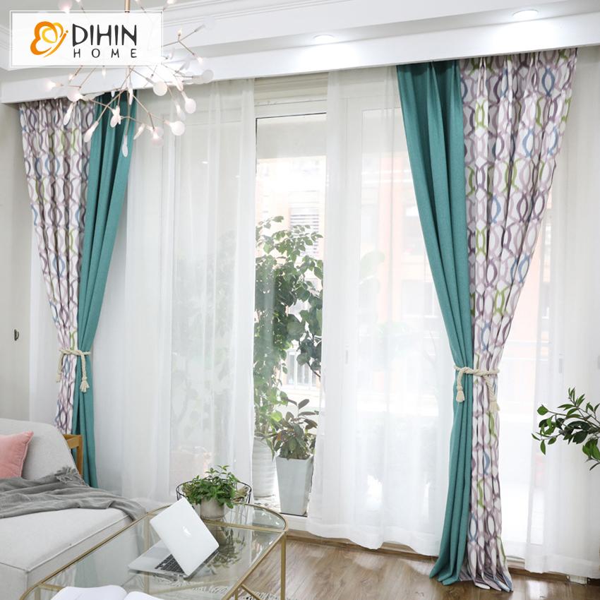 DIHIN HOME Modern Cirlces Spliced Curtains，Blackout Grommet Window Curtain for Living Room ,52x63-inch,1 Panel Roman Shades Curtains Window Blinds custom curtains blackout curtains curtains for living room sheer curtains curtain fabric linen curtains kitchen curtains velvet curtains pinch pleat curtains bay window curtains outdoor curtains pleated curtains floral curtains dining room curtains kitchen valances drapes for bedroom patio curtains nursery curtains grommet curtains