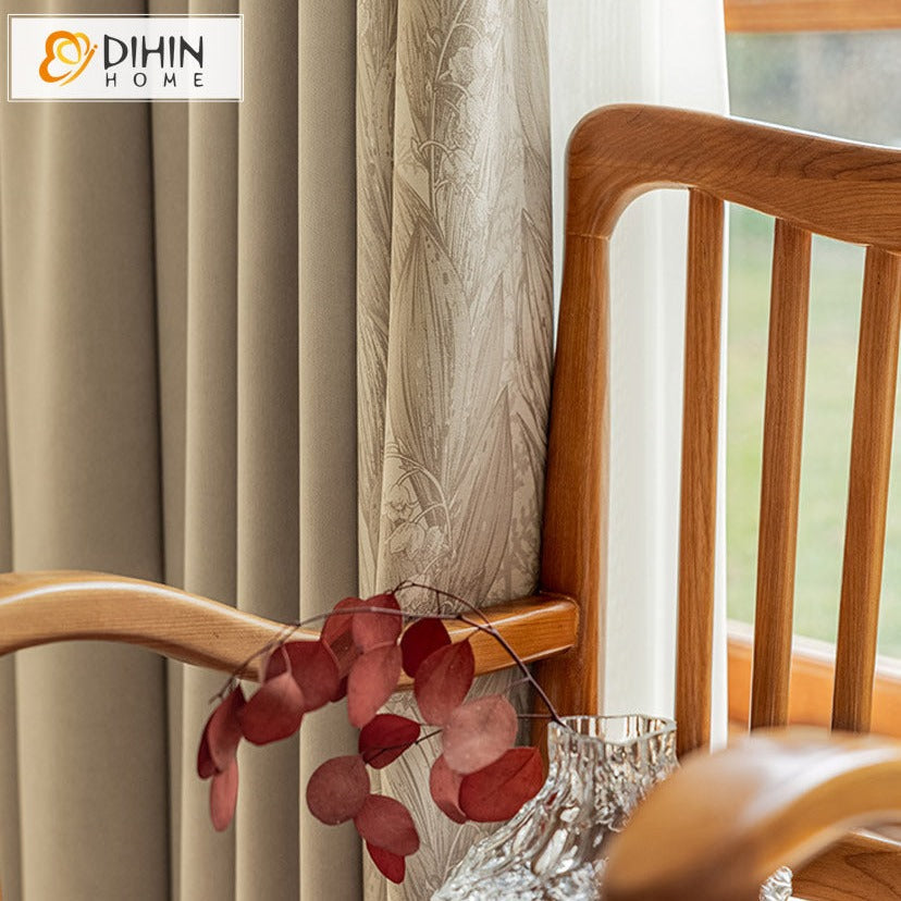 DIHIN HOME Modern Coffee Color Printed,Blackout Grommet Window Curtain for Living Room ,52x63-inch,1 Panel Roman Shades Curtains Window Blinds custom curtains blackout curtains curtains for living room sheer curtains curtain fabric linen curtains kitchen curtains velvet curtains pinch pleat curtains bay window curtains outdoor curtains pleated curtains floral curtains dining room curtains kitchen valances drapes for bedroom patio curtains nursery curtains grommet curtains