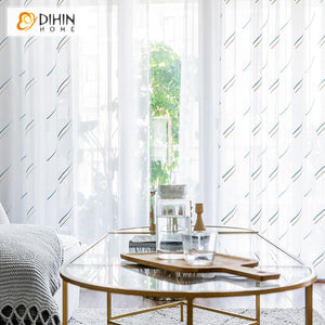 DIHIN HOME Modern Colorful Lines,Sheer Curtain,Grommet Window Curtain for Living Room ,52x63-inch,1 Panel Roman Shades Curtains Window Blinds custom curtains blackout curtains curtains for living room sheer curtains curtain fabric linen curtains kitchen curtains velvet curtains pinch pleat curtains bay window curtains outdoor curtains pleated curtains floral curtains dining room curtains kitchen valances drapes for bedroom patio curtains nursery curtains grommet curtains