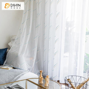 DIHIN HOME Modern Colorful Lines,Sheer Curtain,Grommet Window Curtain for Living Room ,52x63-inch,1 Panel Roman Shades Curtains Window Blinds custom curtains blackout curtains curtains for living room sheer curtains curtain fabric linen curtains kitchen curtains velvet curtains pinch pleat curtains bay window curtains outdoor curtains pleated curtains floral curtains dining room curtains kitchen valances drapes for bedroom patio curtains nursery curtains grommet curtains