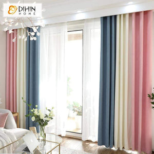 DIHIN HOME Modern Colorful Spliced Curtains，Blackout Grommet Window Curtain for Living Room ,52x63-inch,1 Panel Roman Shades Curtains Window Blinds custom curtains blackout curtains curtains for living room sheer curtains curtain fabric linen curtains kitchen curtains velvet curtains pinch pleat curtains bay window curtains outdoor curtains pleated curtains floral curtains dining room curtains kitchen valances drapes for bedroom patio curtains nursery curtains grommet curtains