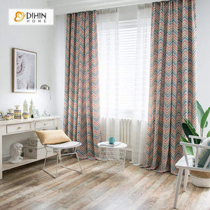 DIHIN HOME Modern Colorful Striped Wave Curtains ,Cotton Linen ,Blackout Grommet Window Curtain for Living Room ,52x63-inch,1 Panel Roman Shades Curtains Window Blinds custom curtains blackout curtains curtains for living room sheer curtains curtain fabric linen curtains kitchen curtains velvet curtains pinch pleat curtains bay window curtains outdoor curtains pleated curtains floral curtains dining room curtains kitchen valances drapes for bedroom patio curtains nursery curtains grommet curtains