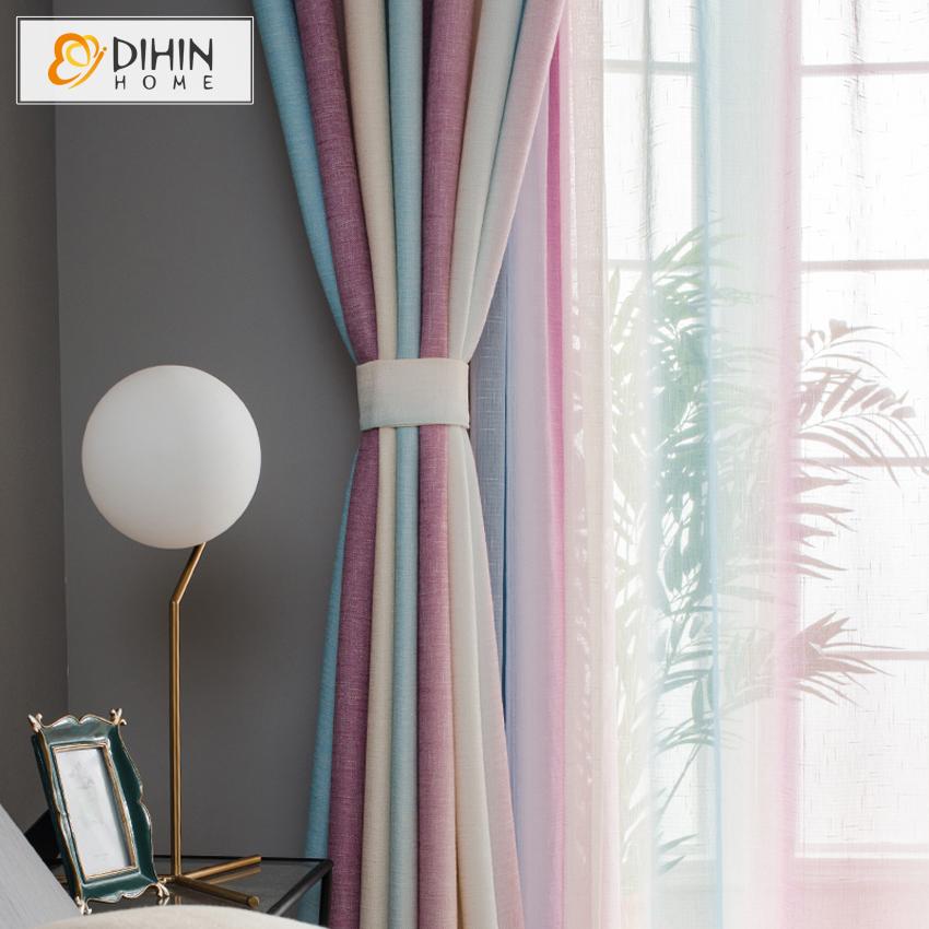 DIHIN HOME Modern Colorful Strips,Blackout Curtains Grommet Window Curtain for Living Room ,52x63-inch,1 Panel Roman Shades Curtains Window Blinds custom curtains blackout curtains curtains for living room sheer curtains curtain fabric linen curtains kitchen curtains velvet curtains pinch pleat curtains bay window curtains outdoor curtains pleated curtains floral curtains dining room curtains kitchen valances drapes for bedroom patio curtains nursery curtains grommet curtains