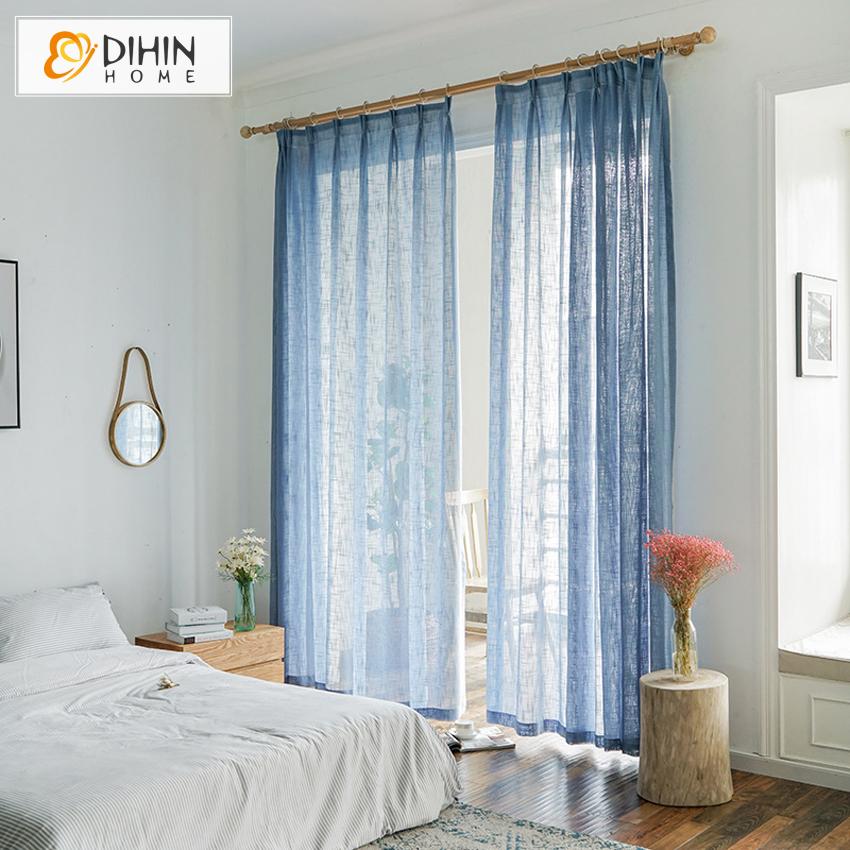 DIHIN HOME Modern Cotton Linen Blue Color,Sheer Curtain,Grommet Window Curtain for Living Room ,52x63-inch,1 Panel Roman Shades Curtains Window Blinds custom curtains blackout curtains curtains for living room sheer curtains curtain fabric linen curtains kitchen curtains velvet curtains pinch pleat curtains bay window curtains outdoor curtains pleated curtains floral curtains dining room curtains kitchen valances drapes for bedroom patio curtains nursery curtains grommet curtains