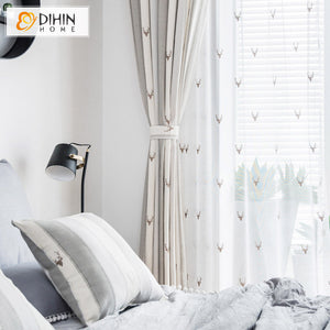 DIHIN HOME Modern Cotton Linen Embroidered Curtains,Grommet Window Curtain for Living Room,52x63-inch,1 Panel Roman Shades Curtains Window Blinds custom curtains blackout curtains curtains for living room sheer curtains curtain fabric linen curtains kitchen curtains velvet curtains pinch pleat curtains bay window curtains outdoor curtains pleated curtains floral curtains dining room curtains kitchen valances drapes for bedroom patio curtains nursery curtains grommet curtains