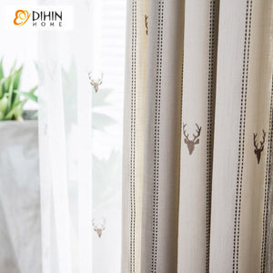 DIHIN HOME Modern Cotton Linen Embroidered Curtains,Grommet Window Curtain for Living Room,52x63-inch,1 Panel Roman Shades Curtains Window Blinds custom curtains blackout curtains curtains for living room sheer curtains curtain fabric linen curtains kitchen curtains velvet curtains pinch pleat curtains bay window curtains outdoor curtains pleated curtains floral curtains dining room curtains kitchen valances drapes for bedroom patio curtains nursery curtains grommet curtains
