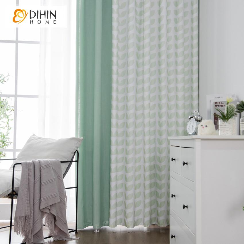 DIHIN HOME Modern Cotton Linen Fabric Green Color Printed,Blackout Grommet Window Curtain for Living Room ,52x63-inch,1 Panel Roman Shades Curtains Window Blinds custom curtains blackout curtains curtains for living room sheer curtains curtain fabric linen curtains kitchen curtains velvet curtains pinch pleat curtains bay window curtains outdoor curtains pleated curtains floral curtains dining room curtains kitchen valances drapes for bedroom patio curtains nursery curtains grommet curtains