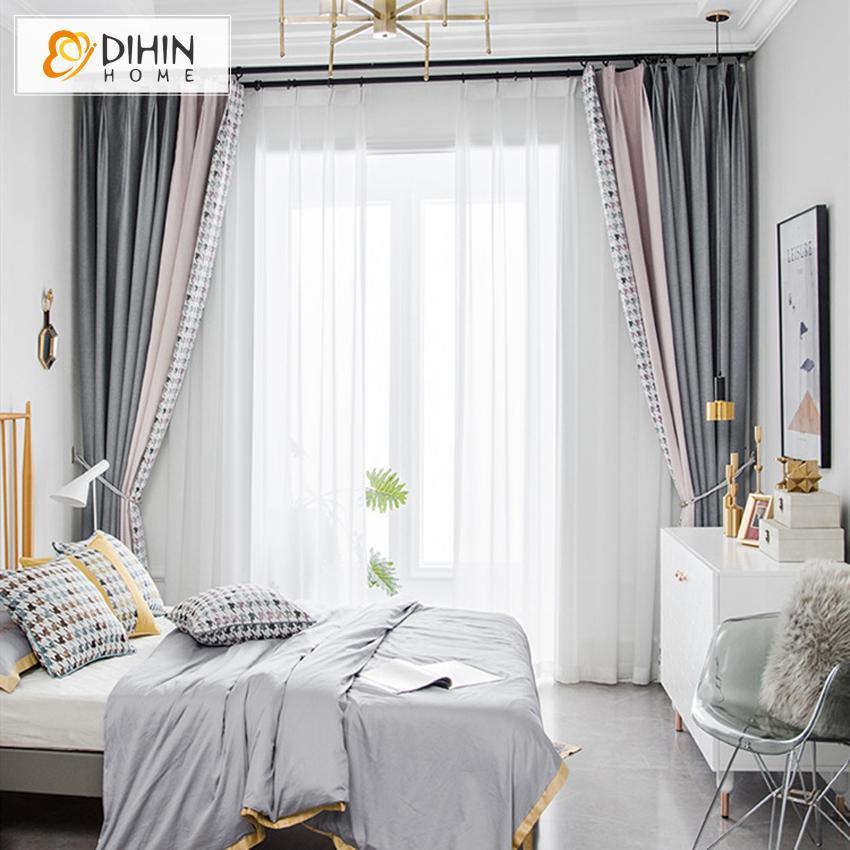 DIHIN HOME Modern Cotton Linen Geometric Printed,Blackout Grommet Window Curtain for Living Room ,52x63-inch,1 Panel Roman Shades Curtains Window Blinds custom curtains blackout curtains curtains for living room sheer curtains curtain fabric linen curtains kitchen curtains velvet curtains pinch pleat curtains bay window curtains outdoor curtains pleated curtains floral curtains dining room curtains kitchen valances drapes for bedroom patio curtains nursery curtains grommet curtains