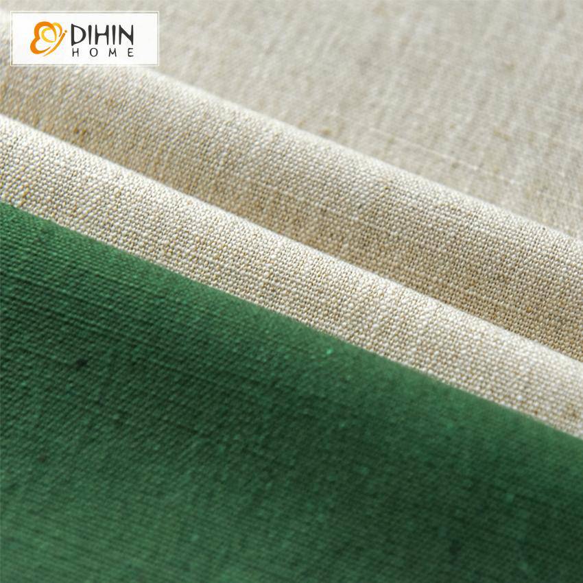 DIHIN HOME Modern Cotton Linen Green and Beige Color,Blackout Grommet Window Curtain for Living Room ,52x63-inch,1 Panel Roman Shades Curtains Window Blinds custom curtains blackout curtains curtains for living room sheer curtains curtain fabric linen curtains kitchen curtains velvet curtains pinch pleat curtains bay window curtains outdoor curtains pleated curtains floral curtains dining room curtains kitchen valances drapes for bedroom patio curtains nursery curtains grommet curtains