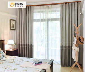 DIHIN HOME Modern Cotton Linen Grey Color Embroidered,Blackout Grommet Window Curtain for Living Room ,52x63-inch,1 Panel Roman Shades Curtains Window Blinds custom curtains blackout curtains curtains for living room sheer curtains curtain fabric linen curtains kitchen curtains velvet curtains pinch pleat curtains bay window curtains outdoor curtains pleated curtains floral curtains dining room curtains kitchen valances drapes for bedroom patio curtains nursery curtains grommet curtains