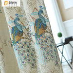 DIHIN HOME Modern Cotton Linen Peacock Embroidered Blackout Curtains ,Blackout Grommet Window Curtain for Living Room ,52x63-inch,1 Panel Roman Shades Curtains Window Blinds custom curtains blackout curtains curtains for living room sheer curtains curtain fabric linen curtains kitchen curtains velvet curtains pinch pleat curtains bay window curtains outdoor curtains pleated curtains floral curtains dining room curtains kitchen valances drapes for bedroom patio curtains nursery curtains grommet curtains