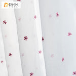 DIHIN HOME Modern Cotton Linen Red Flowers Embroidered Sheer Curtain,Grommet Window Curtain for Living Room ,52x63-inch,1 Panel Roman Shades Curtains Window Blinds custom curtains blackout curtains curtains for living room sheer curtains curtain fabric linen curtains kitchen curtains velvet curtains pinch pleat curtains bay window curtains outdoor curtains pleated curtains floral curtains dining room curtains kitchen valances drapes for bedroom patio curtains nursery curtains grommet curtains