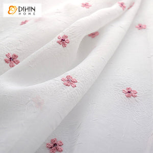 DIHIN HOME Modern Cotton Linen Red Flowers Embroidered Sheer Curtain,Grommet Window Curtain for Living Room ,52x63-inch,1 Panel Roman Shades Curtains Window Blinds custom curtains blackout curtains curtains for living room sheer curtains curtain fabric linen curtains kitchen curtains velvet curtains pinch pleat curtains bay window curtains outdoor curtains pleated curtains floral curtains dining room curtains kitchen valances drapes for bedroom patio curtains nursery curtains grommet curtains