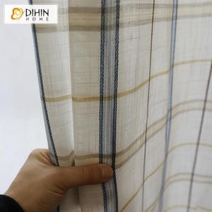 DIHIN HOME Modern Cotton Linen Striped,Blackout Grommet Window Curtain for Living Room ,52x63-inch,1 Panel Roman Shades Curtains Window Blinds custom curtains blackout curtains curtains for living room sheer curtains curtain fabric linen curtains kitchen curtains velvet curtains pinch pleat curtains bay window curtains outdoor curtains pleated curtains floral curtains dining room curtains kitchen valances drapes for bedroom patio curtains nursery curtains grommet curtains