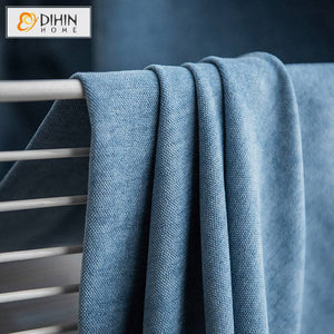 DIHIN HOME Modern Cotton Linen Thickening Blue Fabric,Blackout Grommet Window Curtain for Living Room ,52x63-inch,1 Panel Roman Shades Curtains Window Blinds custom curtains blackout curtains curtains for living room sheer curtains curtain fabric linen curtains kitchen curtains velvet curtains pinch pleat curtains bay window curtains outdoor curtains pleated curtains floral curtains dining room curtains kitchen valances drapes for bedroom patio curtains nursery curtains grommet curtains