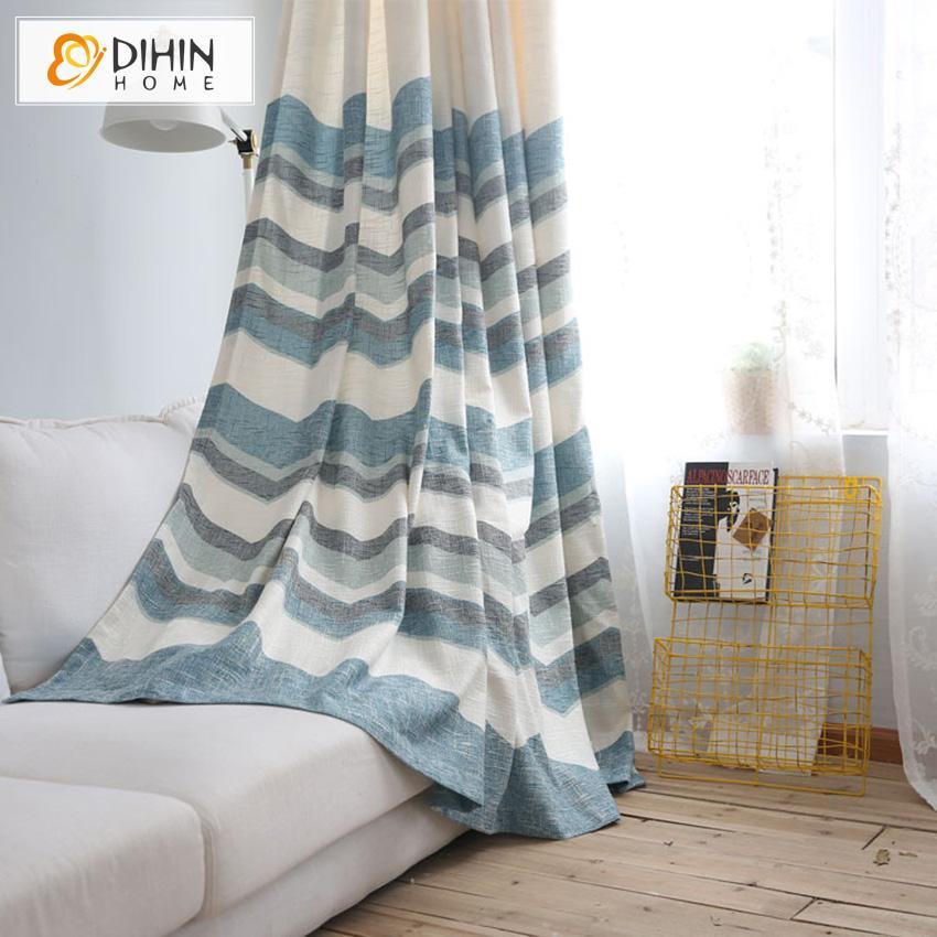 DIHIN HOME Modern Cotton Linen Waves Striped Curtain,Blackout Curtains Grommet Window Curtain for Living Room ,52x84-inch,1 Panel Roman Shades Curtains Window Blinds custom curtains blackout curtains curtains for living room sheer curtains curtain fabric linen curtains kitchen curtains velvet curtains pinch pleat curtains bay window curtains outdoor curtains pleated curtains floral curtains dining room curtains kitchen valances drapes for bedroom patio curtains nursery curtains grommet curtains