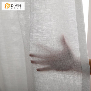 DIHIN HOME Modern Cotton Linen White Color,Grommet Window Sheer Curtain for Living Room ,52x63-inch,1 Panel Roman Shades Curtains Window Blinds custom curtains blackout curtains curtains for living room sheer curtains curtain fabric linen curtains kitchen curtains velvet curtains pinch pleat curtains bay window curtains outdoor curtains pleated curtains floral curtains dining room curtains kitchen valances drapes for bedroom patio curtains nursery curtains grommet curtains