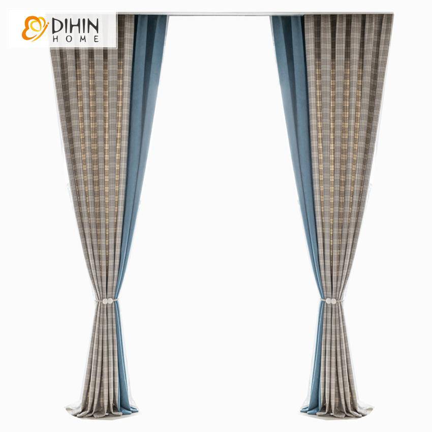 DIHIN HOME Modern Customized Blue Color Houndstooth Jacquard,Blackout Grommet Window Curtain for Living Room ,52x63-inch,1 Panel Roman Shades Curtains Window Blinds custom curtains blackout curtains curtains for living room sheer curtains curtain fabric linen curtains kitchen curtains velvet curtains pinch pleat curtains bay window curtains outdoor curtains pleated curtains floral curtains dining room curtains kitchen valances drapes for bedroom patio curtains nursery curtains grommet curtains