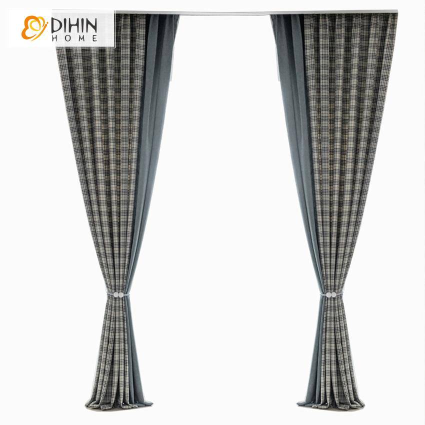 DIHIN HOME Modern Customized Grey Color Houndstooth Jacquard,Blackout Grommet Window Curtain for Living Room ,52x63-inch,1 Panel Roman Shades Curtains Window Blinds custom curtains blackout curtains curtains for living room sheer curtains curtain fabric linen curtains kitchen curtains velvet curtains pinch pleat curtains bay window curtains outdoor curtains pleated curtains floral curtains dining room curtains kitchen valances drapes for bedroom patio curtains nursery curtains grommet curtains