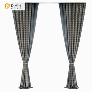 DIHIN HOME Modern Customized Grey Color Houndstooth Jacquard,Blackout Grommet Window Curtain for Living Room ,52x63-inch,1 Panel Roman Shades Curtains Window Blinds custom curtains blackout curtains curtains for living room sheer curtains curtain fabric linen curtains kitchen curtains velvet curtains pinch pleat curtains bay window curtains outdoor curtains pleated curtains floral curtains dining room curtains kitchen valances drapes for bedroom patio curtains nursery curtains grommet curtains