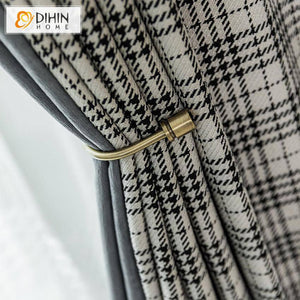 DIHIN HOME Modern Customized Grey Color Houndstooth Jacquard,Blackout Grommet Window Curtain for Living Room ,52x63-inch,1 Panel Roman Shades Curtains Window Blinds custom curtains blackout curtains curtains for living room sheer curtains curtain fabric linen curtains kitchen curtains velvet curtains pinch pleat curtains bay window curtains outdoor curtains pleated curtains floral curtains dining room curtains kitchen valances drapes for bedroom patio curtains nursery curtains grommet curtains