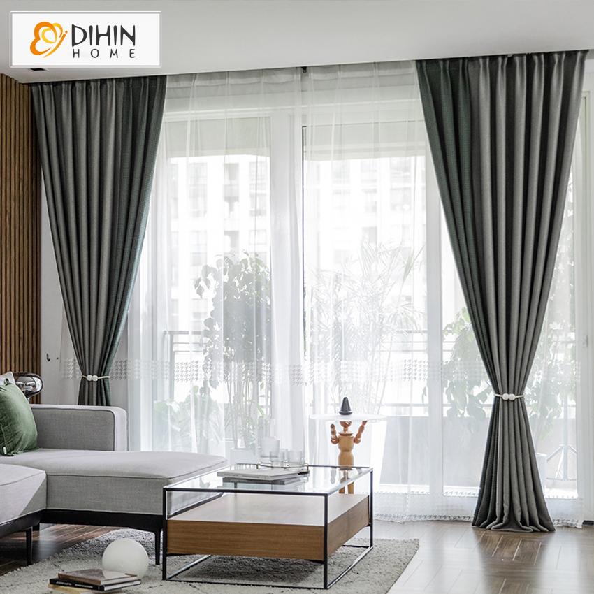 DIHIN HOME Modern Customized Houndstooth Jacquard,Blackout Grommet Window Curtain for Living Room ,52x63-inch,1 Panel Roman Shades Curtains Window Blinds custom curtains blackout curtains curtains for living room sheer curtains curtain fabric linen curtains kitchen curtains velvet curtains pinch pleat curtains bay window curtains outdoor curtains pleated curtains floral curtains dining room curtains kitchen valances drapes for bedroom patio curtains nursery curtains grommet curtains