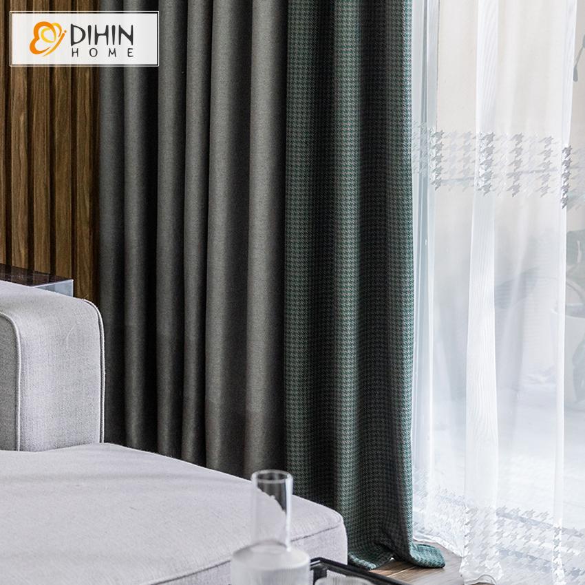 DIHIN HOME Modern Customized Houndstooth Jacquard,Blackout Grommet Window Curtain for Living Room ,52x63-inch,1 Panel Roman Shades Curtains Window Blinds custom curtains blackout curtains curtains for living room sheer curtains curtain fabric linen curtains kitchen curtains velvet curtains pinch pleat curtains bay window curtains outdoor curtains pleated curtains floral curtains dining room curtains kitchen valances drapes for bedroom patio curtains nursery curtains grommet curtains