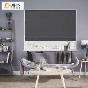 DIHIN HOME Modern Dark Gray Color Roman Shades ,Easy Install Washable Curtains ,Customized Window Curtain Drape, 24"W X 64"H Roman Shades Curtains Window Blinds custom curtains blackout curtains curtains for living room sheer curtains curtain fabric linen curtains kitchen curtains velvet curtains pinch pleat curtains bay window curtains outdoor curtains pleated curtains floral curtains dining room curtains kitchen valances drapes for bedroom patio curtains nursery curtains grommet curtains