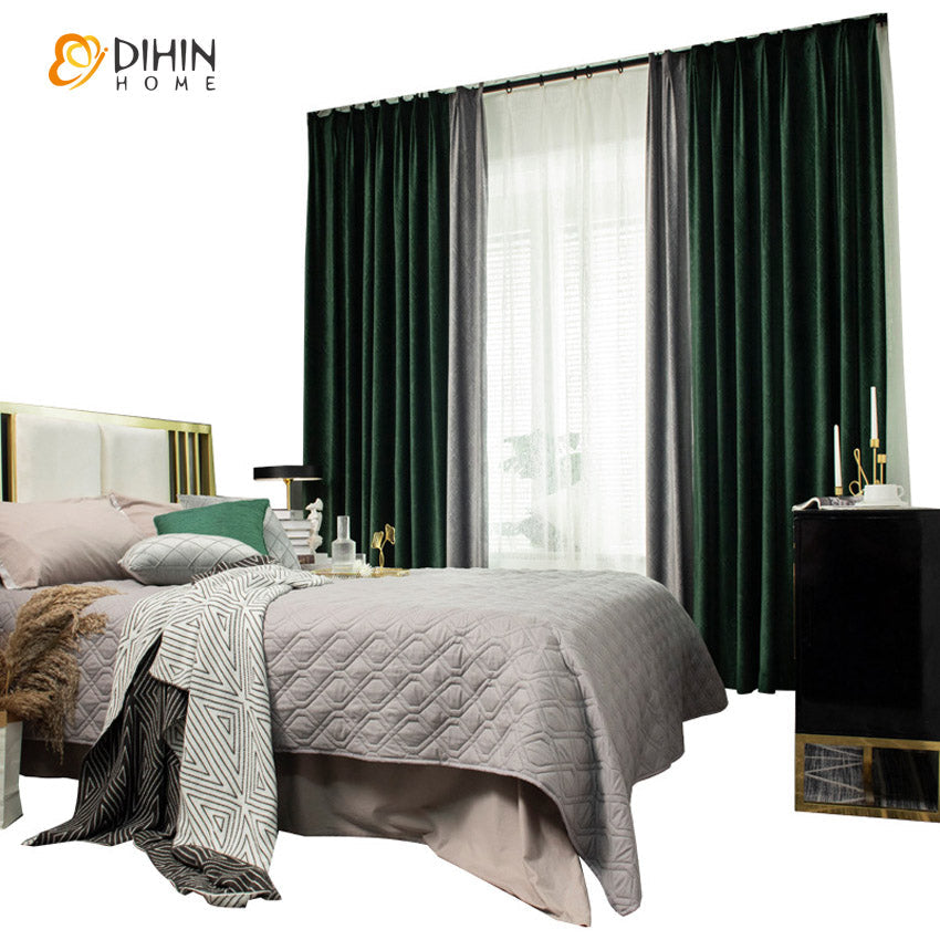 DIHIN HOME Modern Dark Green and Grey Embossed Curtains,Blackout Curtains Grommet Window Curtain for Living Room ,52x63-inch,1 Panel Roman Shades Curtains Window Blinds custom curtains blackout curtains curtains for living room sheer curtains curtain fabric linen curtains kitchen curtains velvet curtains pinch pleat curtains bay window curtains outdoor curtains pleated curtains floral curtains dining room curtains kitchen valances drapes for bedroom patio curtains nursery curtains grommet curtains