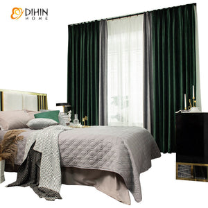 DIHIN HOME Modern Dark Green and Grey Embossed Curtains,Blackout Curtains Grommet Window Curtain for Living Room ,52x63-inch,1 Panel Roman Shades Curtains Window Blinds custom curtains blackout curtains curtains for living room sheer curtains curtain fabric linen curtains kitchen curtains velvet curtains pinch pleat curtains bay window curtains outdoor curtains pleated curtains floral curtains dining room curtains kitchen valances drapes for bedroom patio curtains nursery curtains grommet curtains