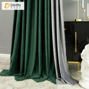 DIHIN HOME Modern Dark Green and Grey Embossed Curtains,Blackout Curtains Grommet Window Curtain for Living Room ,52x63-inch,1 Panel Roman Shades Curtains Window Blinds custom curtains blackout curtains curtains for living room sheer curtains curtain fabric linen curtains kitchen curtains velvet curtains pinch pleat curtains bay window curtains outdoor curtains pleated curtains floral curtains dining room curtains kitchen valances drapes for bedroom patio curtains nursery curtains grommet curtains