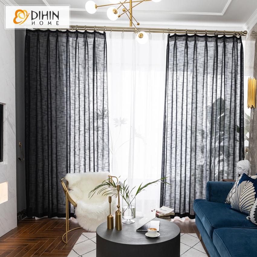 DIHIN HOME Modern Dark Grey Color Sheer Curtains,Blackout Grommet Window Curtain for Living Room ,52x63-inch,1 Panel Roman Shades Curtains Window Blinds custom curtains blackout curtains curtains for living room sheer curtains curtain fabric linen curtains kitchen curtains velvet curtains pinch pleat curtains bay window curtains outdoor curtains pleated curtains floral curtains dining room curtains kitchen valances drapes for bedroom patio curtains nursery curtains grommet curtains