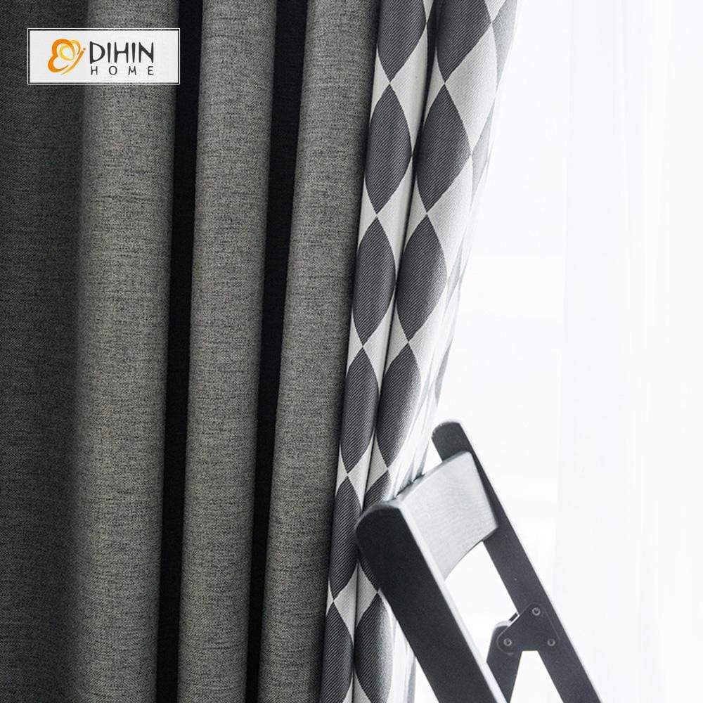 DIHIN HOME Modern Diamond Shape Printed Spliced Curtains，Blackout Grommet Window Curtain for Living Room ,52x63-inch,1 Panel Roman Shades Curtains Window Blinds custom curtains blackout curtains curtains for living room sheer curtains curtain fabric linen curtains kitchen curtains velvet curtains pinch pleat curtains bay window curtains outdoor curtains pleated curtains floral curtains dining room curtains kitchen valances drapes for bedroom patio curtains nursery curtains grommet curtains