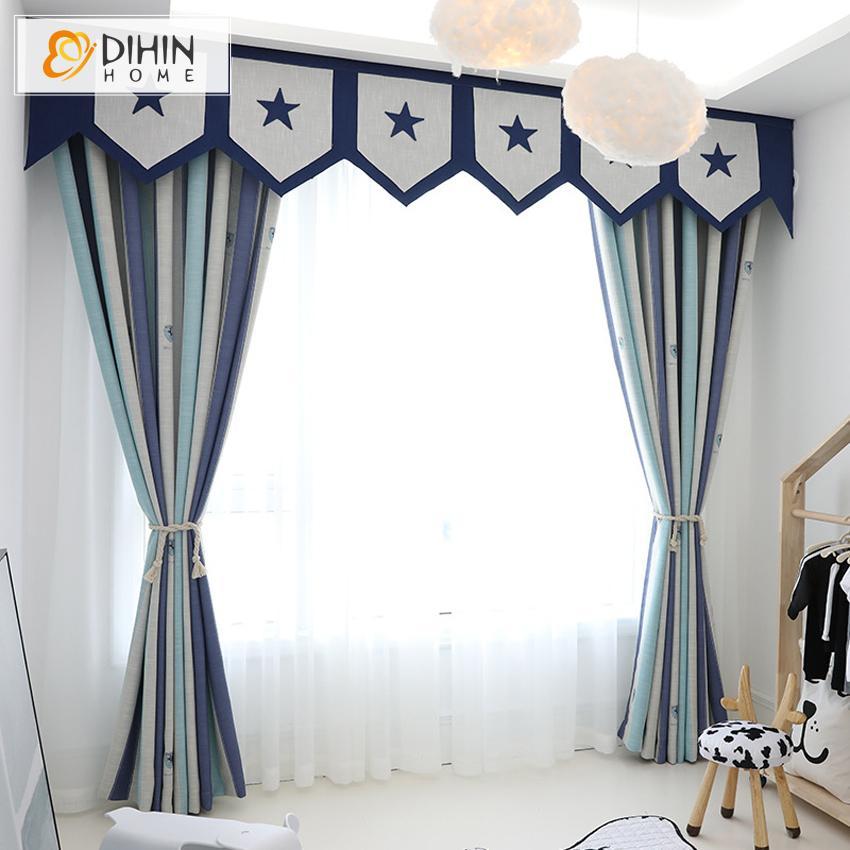 DIHIN HOME Modern Embroidered Cotton Linen Curtain Luxury Valance,Blackout Curtains Grommet Window Curtain for Living Room ,52x84-inch,1 Panel Roman Shades Curtains Window Blinds custom curtains blackout curtains curtains for living room sheer curtains curtain fabric linen curtains kitchen curtains velvet curtains pinch pleat curtains bay window curtains outdoor curtains pleated curtains floral curtains dining room curtains kitchen valances drapes for bedroom patio curtains nursery curtains grommet curtains